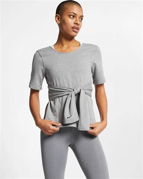 Nike Women's Studio Yoga Training Top Grey AR6367 091 (XXL)